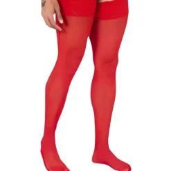 CandyMan Accessoires Sexy-Bas en Résille Rouges