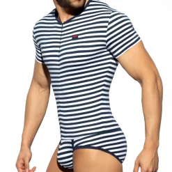 ES Collection Bodys De Nuit|Bodys-Body Coton Rayure Marine