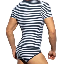 ES Collection Bodys De Nuit|Bodys-Body Coton Rayure Marine