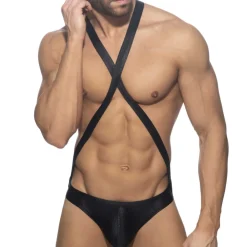 Addicted Bodys Sexy|Tenues Sexy-Body Croisé Reptile Noir