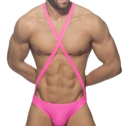 Addicted Bodys Sexy|Tenues Sexy-Body Croisé Reptile Rose Fluo