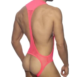 Addicted Bodys Sexy|Tenues Sexy-Body Empty Bottom Sexy Mesh Rose Fluo