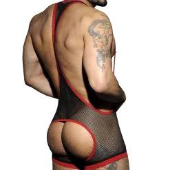 AD Fetish Bodys Sexy|Tenues Sexy-Body Mesh Fetish Noir - Rouge