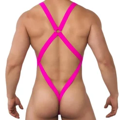 CandyMan Bodys Sexy|Tenues Sexy-Body Mesh Rose Vif