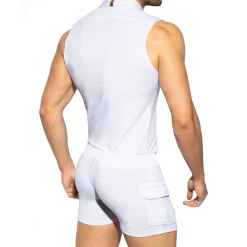 ES Collection Bodys-Body Sans Manche Blanc