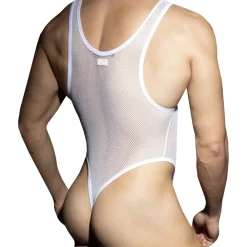 AD Fetish Bodys Sexy|Tenues Sexy-Body String Zip Mesh Blanc