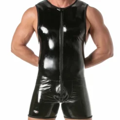 TOF Paris Bodys Sexy|Tenues Sexy-Body Zippé Vinyl Noir