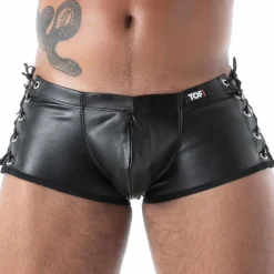 TOF Paris Boxers Sexy-Boxer à Lacets Kinky Noir