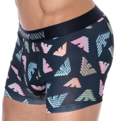 Emporio Armani Boxers-Boxer All Over Microfiber Bleu Marine