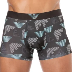 Emporio Armani Boxers-Boxer All Over Printed Microfiber Chocolat
