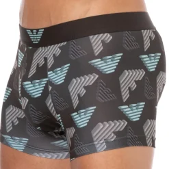Emporio Armani Boxers-Boxer All Over Printed Microfiber Chocolat