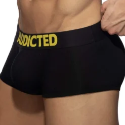 Addicted Shortys|Boxers-Boxer Black Soft Noir - Jaune