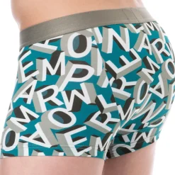 Emporio Armani Boxers-Boxer Bold All Over Lettering Coton Bleu Paon