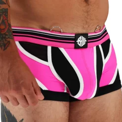 Breedwell Boxers Sexy-Boxer Circuit Breaker Rose Fluo - Noir