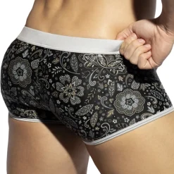 ES Collection Shortys|Boxers-Boxer Court Arabic Noir - Argent