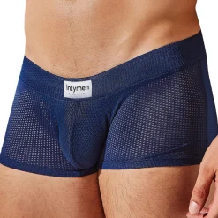 Intymen Sous-Vêtements Sport|Shortys-Boxer Court Bulge Mesh Bleu Marine