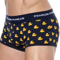 Garçon Français Shortys|Boxers-Boxer Court Canard Coton Bleu Marine