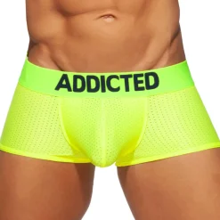 Addicted Boxers Sexy|Push Up-Boxer Court Cockring Mesh Neon Jaune Fluo