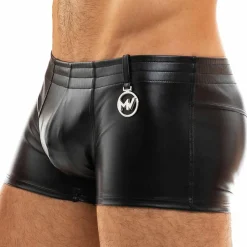 Modus Vivendi Boxers Sexy-Boxer Court Leather Simili-Cuir Noir
