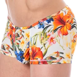 SKU Poche Ergonomique|Shortys-Boxer Court Microfibre Tropical Summer Blanc