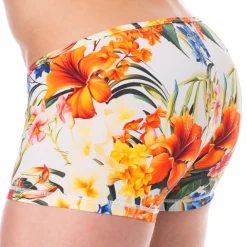 SKU Poche Ergonomique|Shortys-Boxer Court Microfibre Tropical Summer Blanc