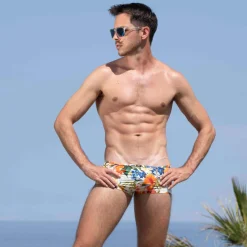 SKU Poche Ergonomique|Shortys-Boxer Court Microfibre Tropical Summer Blanc