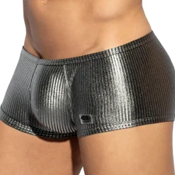 ES Collection Boxers Sexy-Boxer Court Métallique Art Déco Argenté
