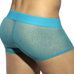 ES Collection Boxers Sexy-Boxer Court Net Glitter Bleu Turquoise