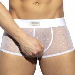 ES Collection Boxers Sexy-Boxer Court Net Glitter Blanc
