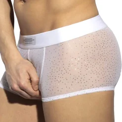 ES Collection Boxers Sexy-Boxer Court Net Glitter Blanc