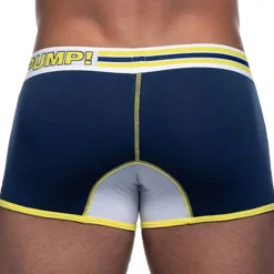 Pump! Shortys|Boxers-Boxer Court Sportboy Recharge Bleu Marine - Jaune