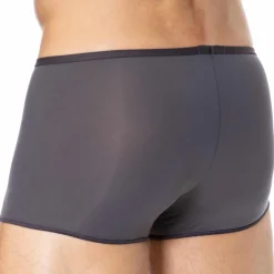 HOM Shortys|Boxers-Boxer Court Temptation Plume Microfibre Gris Anthracite