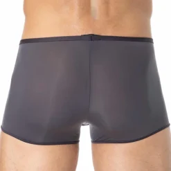 HOM Shortys|Boxers-Boxer Court Temptation Plume Microfibre Gris Anthracite