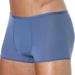 HOM Shortys|Boxers-Boxer Court Temptation Plume Microfibre Bleu Jeans