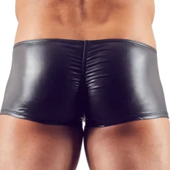 Orion Boxers Sexy-Boxer Court Zip Simili Cuir Noir