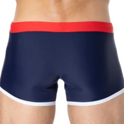 Garçon Français Boxers De Bain-Boxer de Bain Bleu Marine - Rouge - Blanc