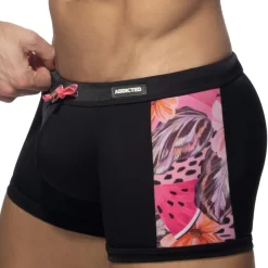 Addicted Maillots De Bain Push Up|Boxers De Bain-Boxer De Bain Hydrangea Noir