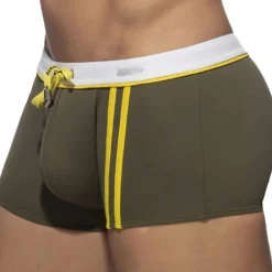 Addicted Maillots De Bain Push Up|Boxers De Bain-Boxer de Bain Sport Detail Binding Kaki