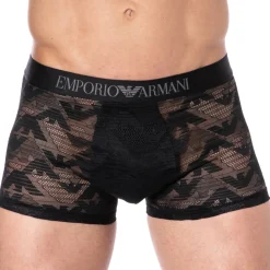 Emporio Armani Boxers Sexy-Boxer Dentelle Jacquard Noir