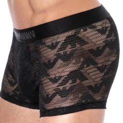 Emporio Armani Boxers Sexy-Boxer Dentelle Jacquard Noir