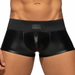AD Fetish Boxers Sexy-Boxer Front and Back Zip Rub Cockring Noir