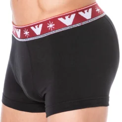 Emporio Armani Boxers-Boxer Holidays Jacquard Noir