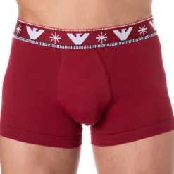 Emporio Armani Boxers-Boxer Holidays Jacquard Rouge