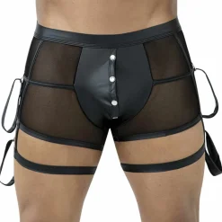 CUT4MEN Boxers Sexy-Boxer Jarretière Prison R4VAGE Noir