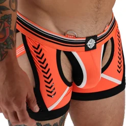 Breedwell Jockstraps|Boxers Sexy-Boxer Jock Chock Circuit Breaker Orange Fluo - Noir