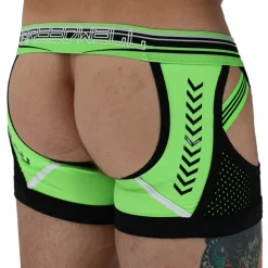 Breedwell Jockstraps|Boxers Sexy-Boxer Jock Chock Circuit Breaker Vert Fluo - Noir