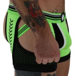 Breedwell Jockstraps|Boxers Sexy-Boxer Jock Chock Circuit Breaker Vert Fluo - Noir