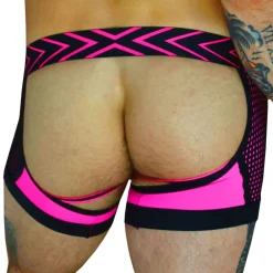 Breedwell Jockstraps|Boxers Sexy-Boxer Jock Chock Dickmatized Noir - Rose Fluo
