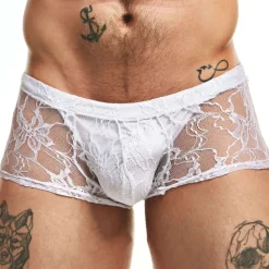 Sexy Boy Boxers Sexy-Boxer Lingerie Dentelle Blanc