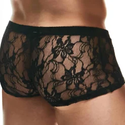 Sexy Boy Boxers Sexy-Boxer Lingerie Dentelle Noir